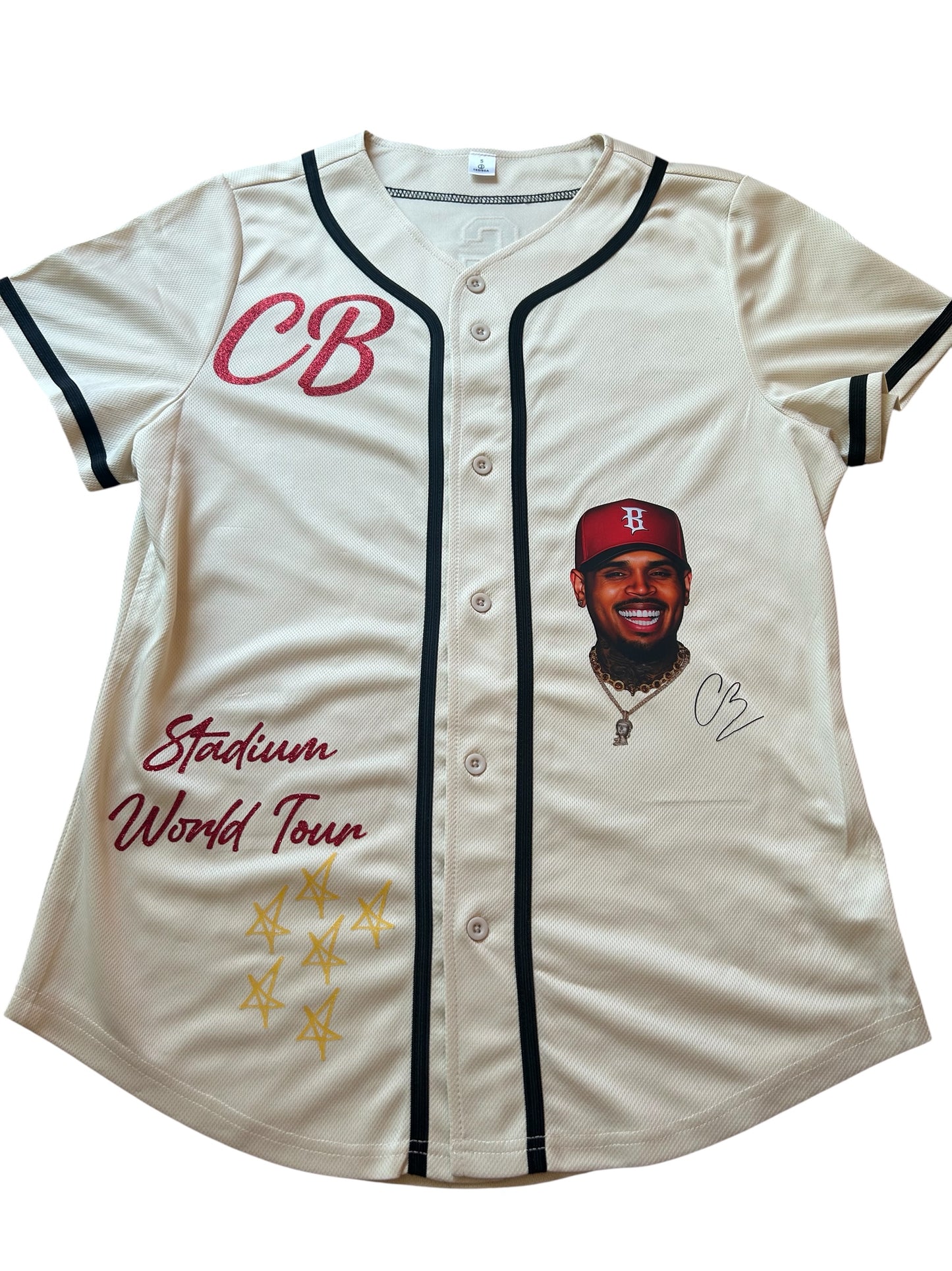 Chris Brown Jersey-Beige and Red
