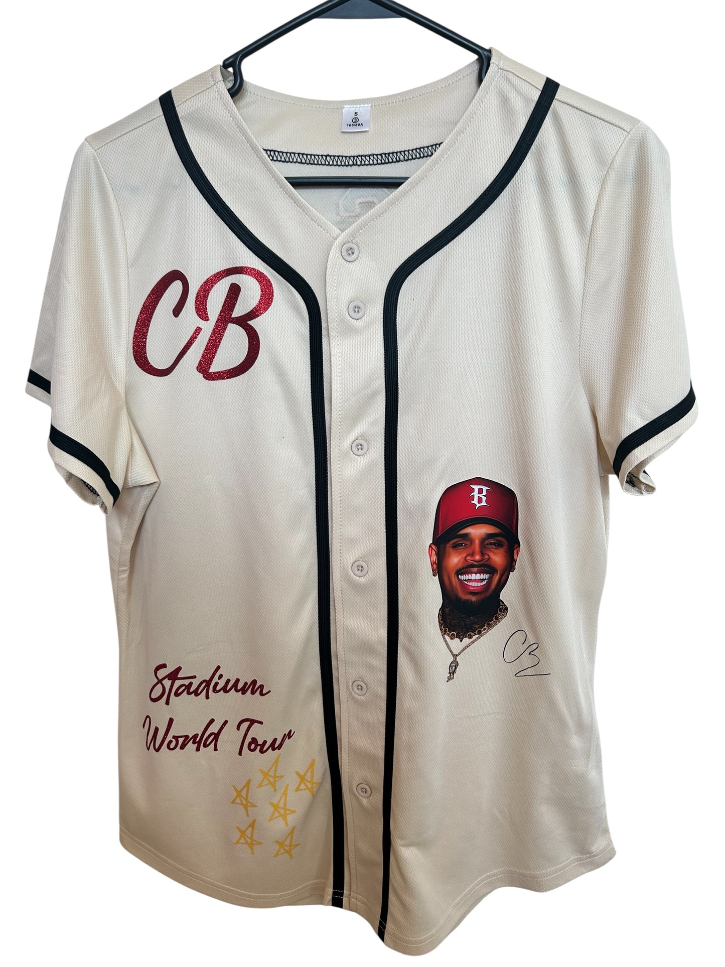 Chris Brown Jersey-Beige and Red
